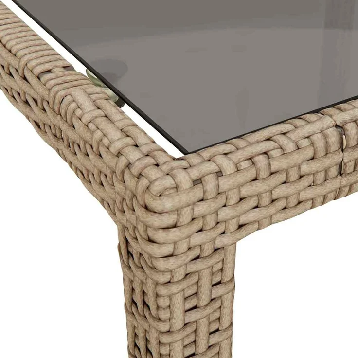 vidaXL Gartentisch Beige 190 x 90 x 75 cm Poly-Rattan 362550 – Bild 6