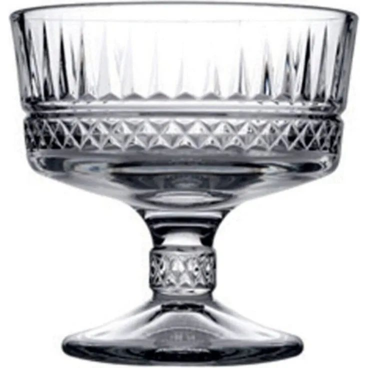 Pasabahce 2er-Set 51749 Elysia Stand-Eisbecher Dessertschale Stand Schale Allzweck Eisbehälter aus Glas