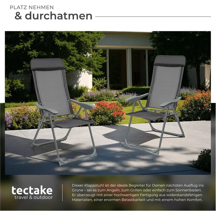 tectake Gartenstuhl 4er Set Gartenstuhl (4er Set, 4 St), klappbar – Bild 3