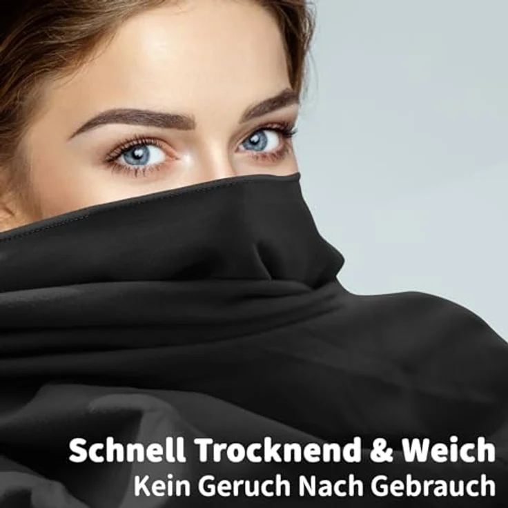 Pameil Mikrofaser Handtuch 3er Set, schnelltrocknend und super saugfähig, 160x80cm Badetuch + 2x 80x40cm Handtücher, Schwarz – Bild 3