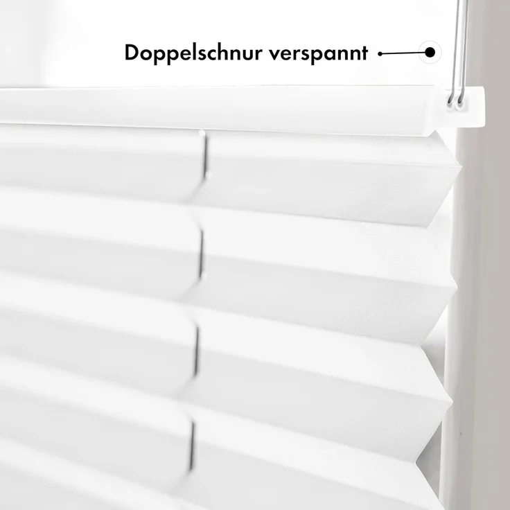 Sonello Plissee Klemmfix ohne Bohren 50x200 cm Weiß Faltrollo Plisseerollo Jalousie für Tür & Fenster Blickdicht Sichtschutz Sonnenschutz Fertifplissee Rollo – Bild 3