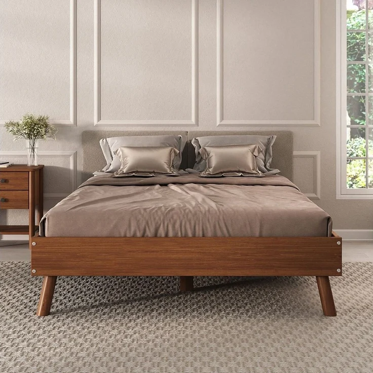 IDIMEX Futonbett KARRI, modernes Massivholzbett 140x200cm ohne Kopfteil Kastanien farben – Bild 1