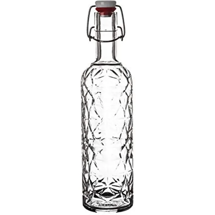 Glas Flasche Oriente 1L transparent mit Bügelverschluss