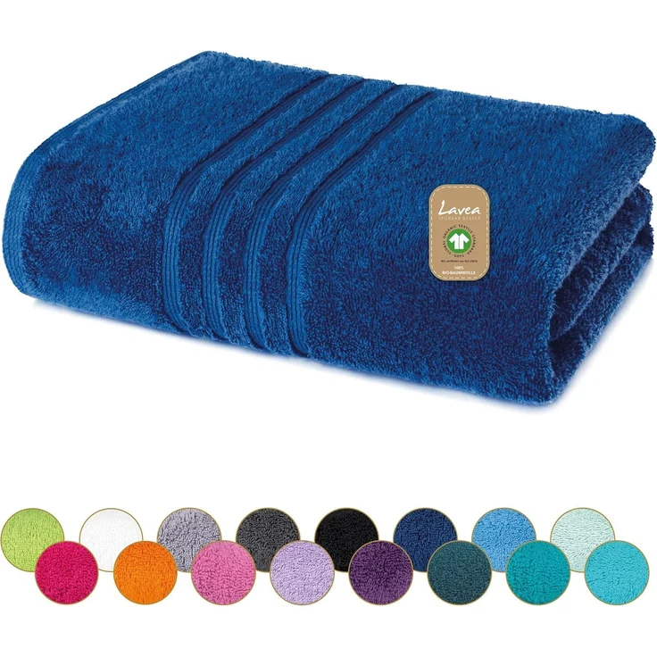 Lavea Badetuch Bali Duschtuch 100x150 cm Duschtuch 70x140 cm, Weiches Bio-Baumwollfrottee (1-St), Handtuch, GOTS-zertifiziert, extra saugstark mit 500g/m² – Bild 2