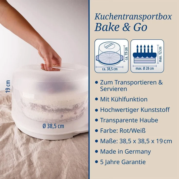 Dr. Oetker - Kuchentransportbox Kuchenbehälter mit Fach für Kühlakkus 1015 – Bild 6