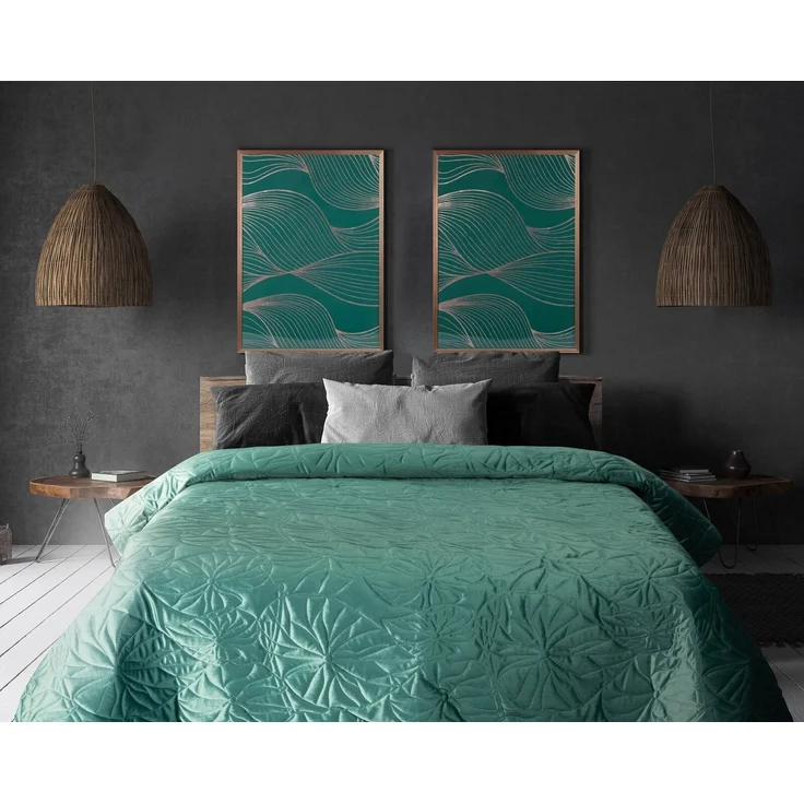 Eurofirany Tagesdecke Terra Collection, Velvet Tagesdecke Samt mit Steppung Dekorative Decke – Bild 5