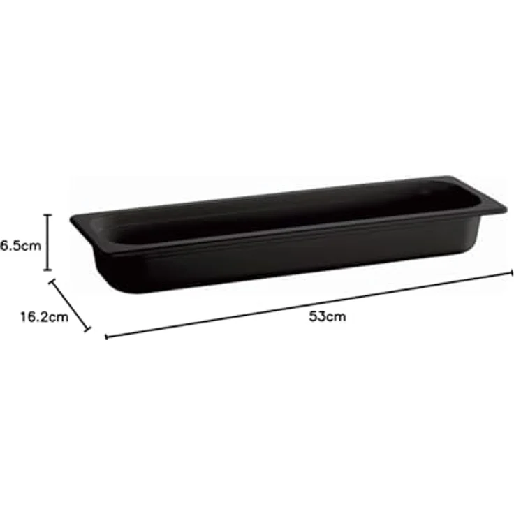 APS Ecoline GN-Behälter GN 2/4, schwarz, 3,00 Liter, 65 mm tief mit Stapelnocke – Bild 3