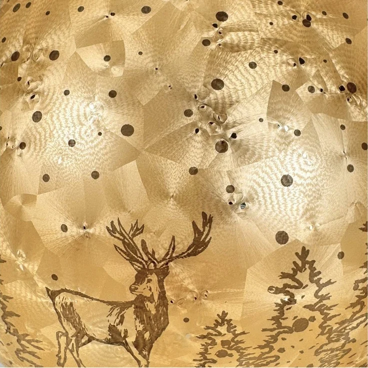 Online-Fuchs LED Dekolicht 2 Glastropfen im Frosty-Stil mit Timer - Stimmungslicht Winterwald, Lichterkette im Dauerleuchten oder seichten Funkeleffekt, warmweiß, Dekoration für Herbst, Winter und Weihnachten – Bild 3