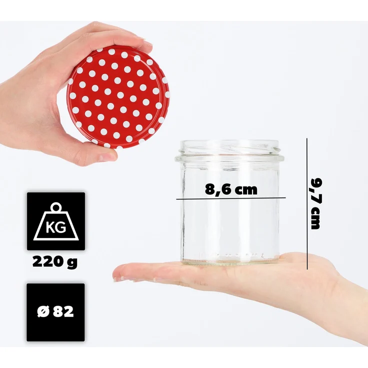KADAX 10x Glas 350 ml für Marmelade, Honig, Fleischkapseln Fi82 – Bild 3