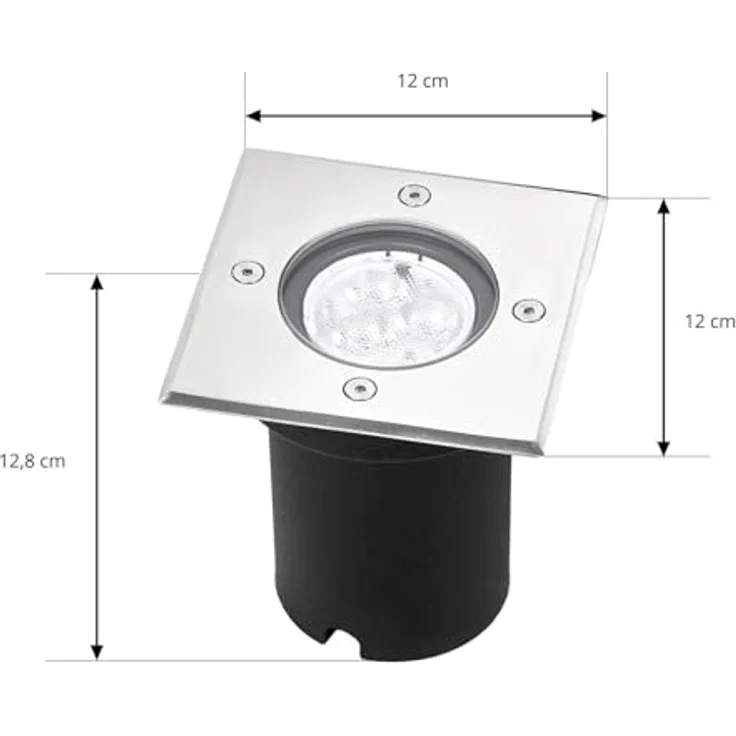Lampenwelt Lucande LED Bodeneinbauleuchte 'AVA', wasserdicht, Modern, Aluminium, 1-flammig, für Garten, Terrasse und Balkon – Bild 4