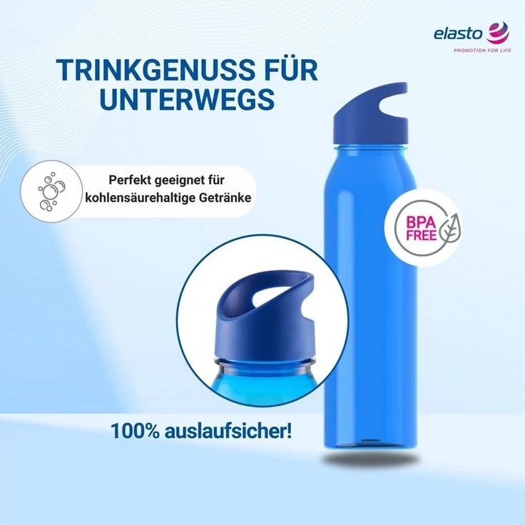 elasto Thermoflasche Wasserflasche Active "Wave" 650ml für Sportflasche – Bild 4