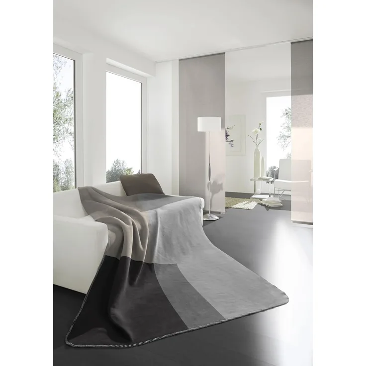Biederlack Wohndecke QUADER BL 150x200 cm braun Decke Kuscheldecke Sofadecke Couchdecke Plate