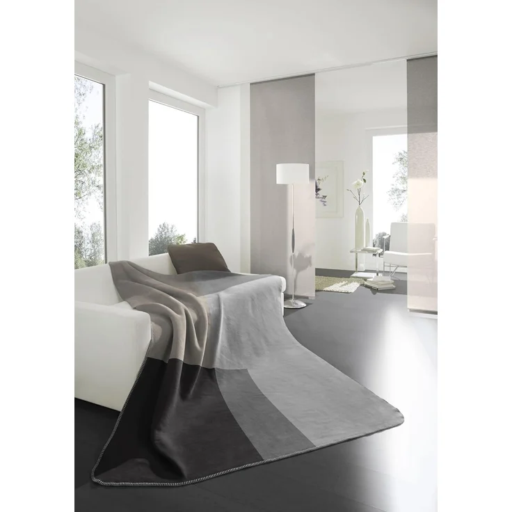 Biederlack Wohndecke QUADER BL 150x200 cm braun Decke Kuscheldecke Sofadecke Couchdecke Plate