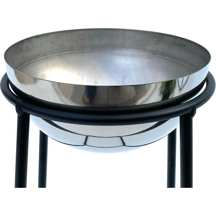 DanDiBo Blumenhocker Metall mit Topf Schwarz Silber 43,5 cm Blumenständer 96078 S Blumensäule Modern Pflanzenständer Pflanzenhocker – Bild 2