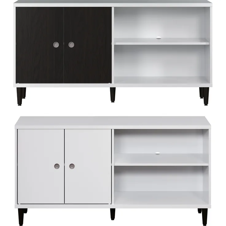 Trendteam 'Evolution' TV-Lowboard Click System, Holz weiß / wenge Lack, 136 x 70 x 36 cm
