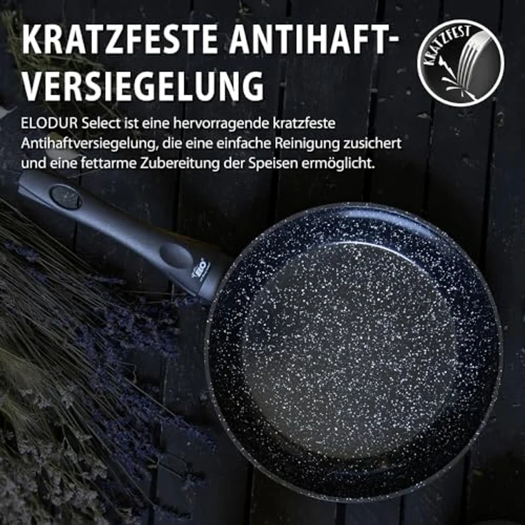 ELO Bratpfanne PURE BELUGO D 20 cm schwarz Pfannen-Set Pfanne Pfannenset – Bild 6