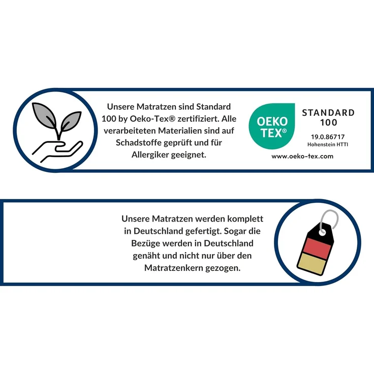 AM Qualitätsmatratzen Kaltschaummatratze mit 6 cm Gelschaum-Auflage, H2, Höhe 24 cm, 80x200 cm – Bild 6