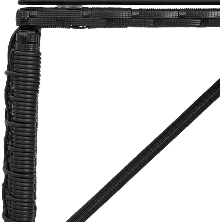 vidaXL Tisch für Outdoor Schwarz 80 x 40 x 40 cm PE Rattan und Glas 42025182 – Bild 7