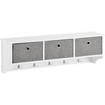 SoBuy FRG282-W Wandgarderobe, MDF, Lackiert, Weiß, 100 x 30 x 20 cm