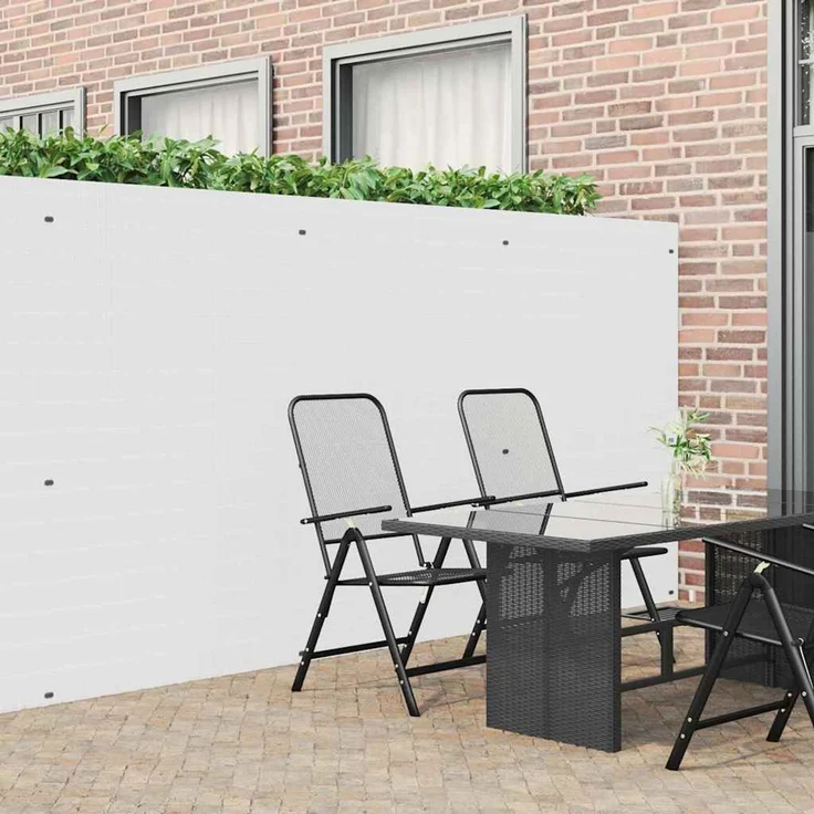vidaXL Gartenzaun Doppelseitig Weiß 1,8x5 m PVC 42002623 – Bild 1