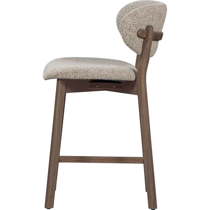 Barhocker Udar - Melange-Stoff Natur, Gestell Braun – Bild 2