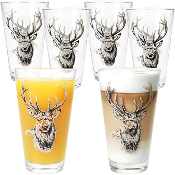 MamboCat Glas 6x Alois Trinkgläser 250ml H13,1cm Saft-Gläser Limo-Glas Wasser, Glas – Bild 1