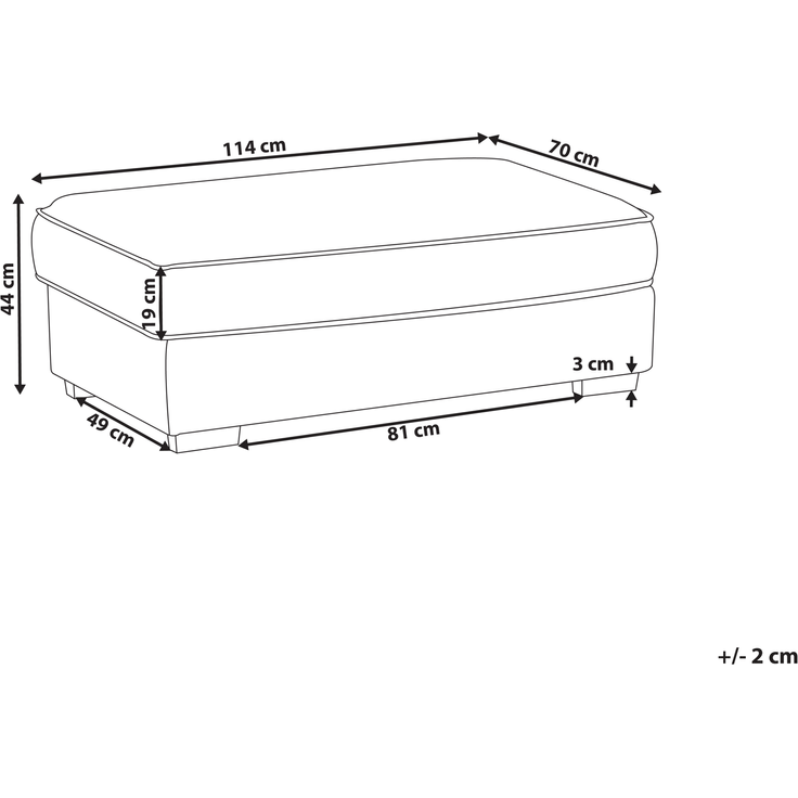Ottomane RENDERS Bouclé Cremeweiß – Bild 2