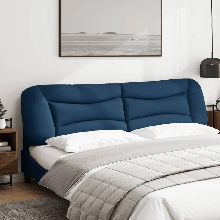 vidaXL Kopfteil-Kissen Blau 200 cm Stoff 374622 – Bild 3