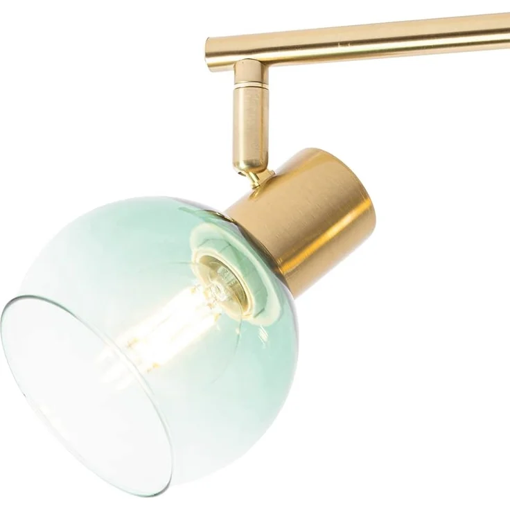 Qazqa LED Aufbaustrahler Vidro, ohne Leuchtmittel, E14, Grün, Art Deco, Stahl, 4-flammig – Bild 2