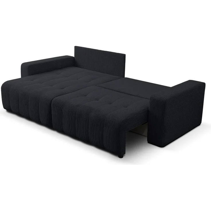 Selsey 'Maillo' Ecksofa mit Schlaffunktion & Bettkasten, Cord, Universal, Dunkelgrau – Bild 3