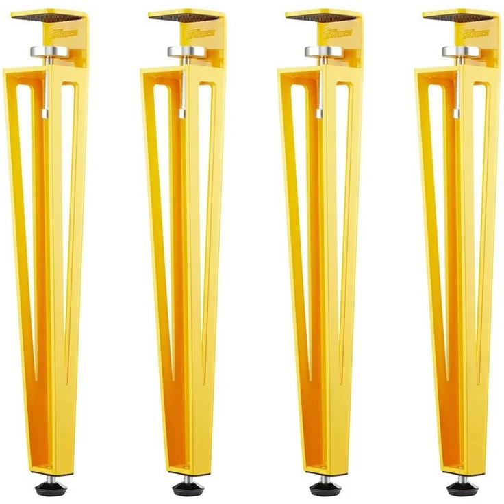 SO-TECH® Tischbein ColorLine in F-Form konisch zulaufend von 70 auf 40 mm, mit Klemmschraube (ohne Bohren) - gelb - Höhe 464 mm - 4x – Bild 1