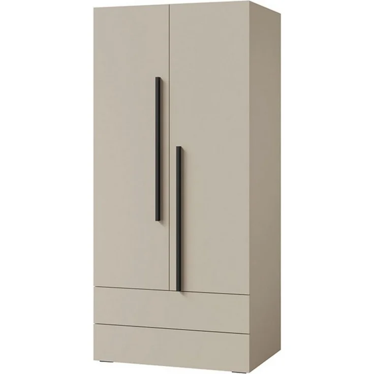 Deine Möbel 24 Kleiderschrank LIMA 02 90 cm, Kaschmir, mit 2 Schubladen, Soft-Close & Push-to-Open (LIMA - Kollektion, 1-St, ideal für Kinderzimmer & Jugendzimmer) Jugendzimmer-Schrank Kinderkleiderschrank – Bild 1