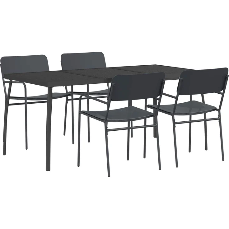 vidaXL Essgruppe 5 stk. Anthrazit 165 x 80 x 72 cm Stahl 3422862 – Bild 2