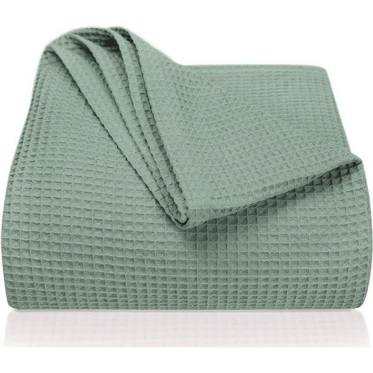 Laynenburg Tagesdecke Waffelpique aus 100% Baumwolle – Baumwolldecke, Kuscheldecke, Wohndecke als Sommerdecke, Bett-Überwurf, Couch-Überwurf, Sofa-Decke – Bild 4