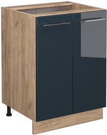 Küchenunterschrank Fame-Line Dunkelblau Hochglanz 60 cm