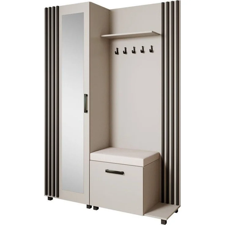Beautysofa Garderoben-Set Livia – Design, Funktion und Ordnung in Perfektion, (Geräumiger Schuhschrank, mit praktischer Kleiderstange) – Bild 5