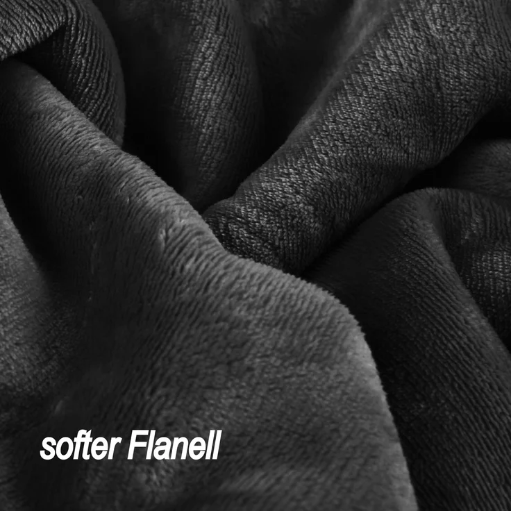 Kuscheldecke "Teddy Fleece" Sherpa/Flanell, 150x200cm Schwarz – Bild 6