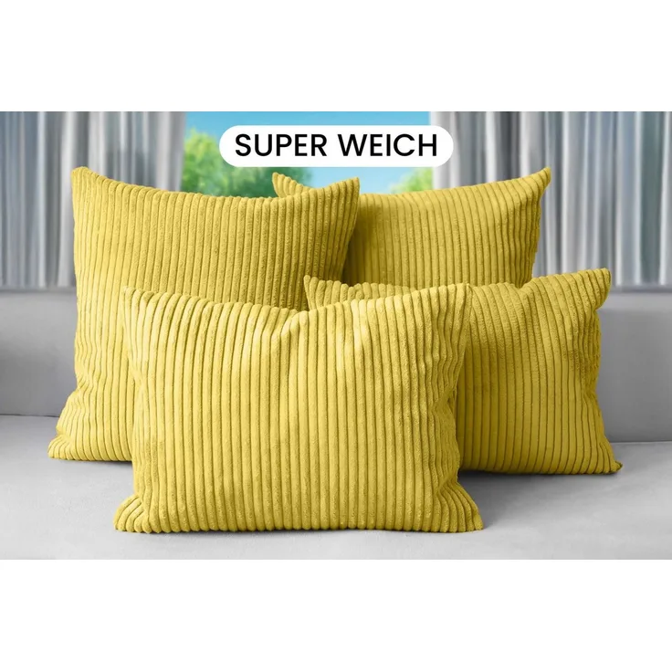 Amilian Dekokissen 4er Set mit Füllung - weiche Sofakissen - 2x 40x40 cm + 2x 35x45 cm, (4 Stück) Kuschelkissen - Couchkissen mit Kissenfüllung - Zierkissen
