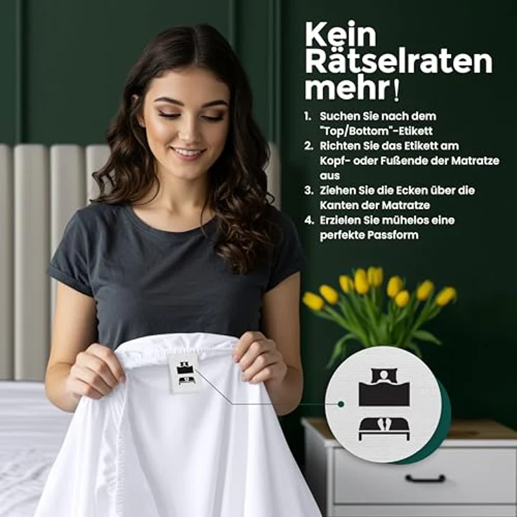 Utopia Bedding - Spannbettlaken 120x200cm Bis 30 cm - Weiß - Oeko-Tex Zertifiziertes - Gebürstete Mikrofaser Spannbetttuch – Bild 5