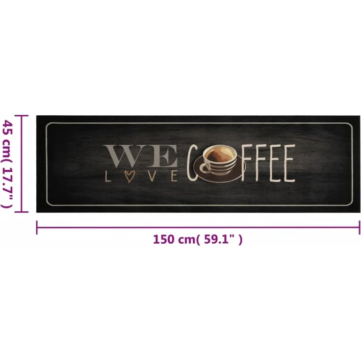 vidaXL Küchenteppich Waschbar Kaffee 45x150 cm Samt 4005590 – Bild 4