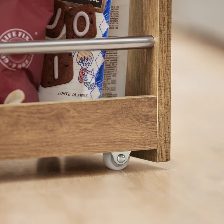 SoBuy NSR01-PF Küchenwagen, Spanplatte, Melamin, Hellbraun, 60 x 81 x 18,5 cm – Bild 5