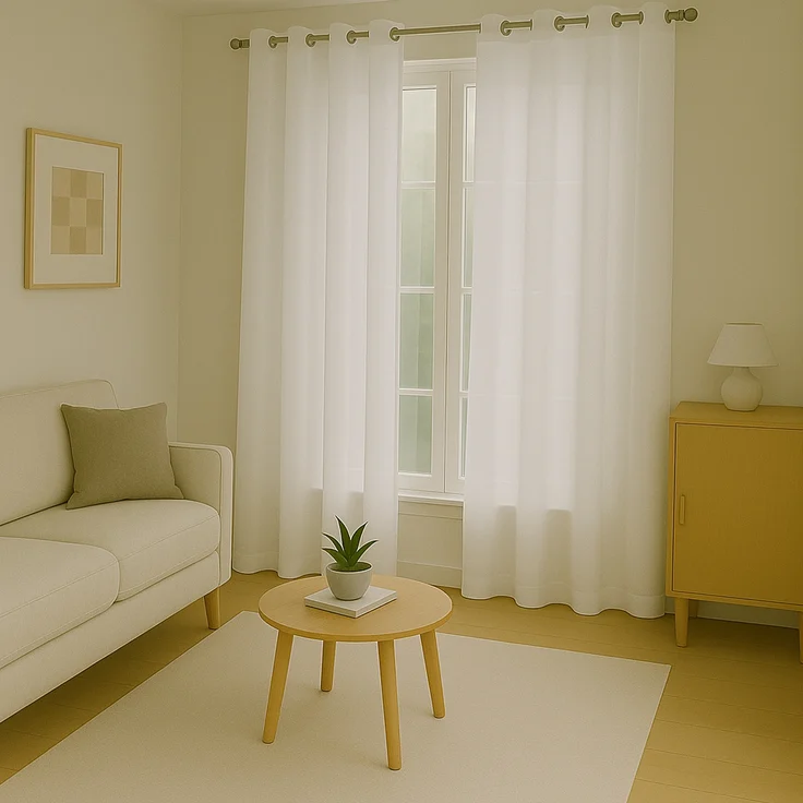 Gardine mit Ösen *** x *** cm ( Breite x Länge ) in ***, blickdichter Vorhang, Ösenvorhang in vielen Variationen 140x245 cm Weiß – Bild 5