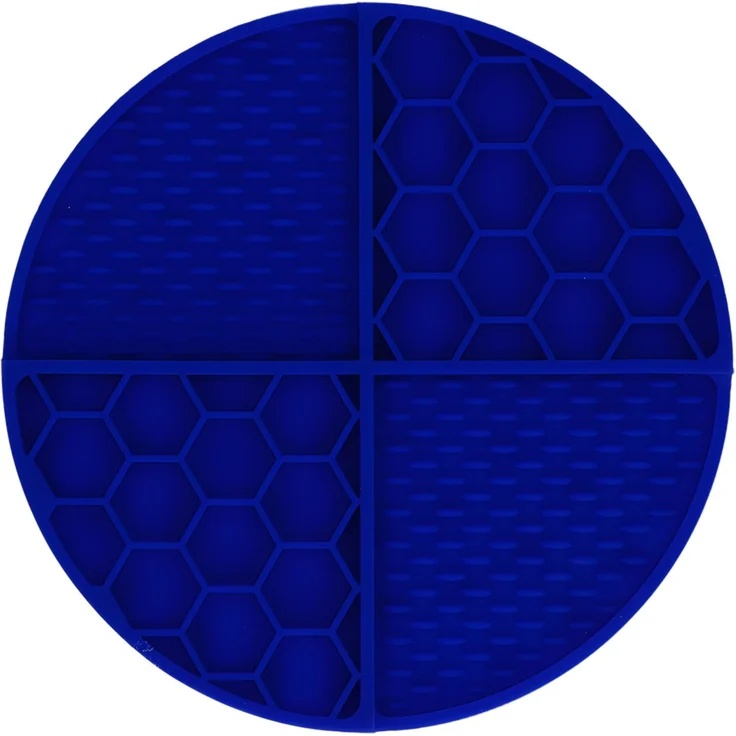 Eat Slow Live Longer runde Leckmatte mit tiefen Fächern blau, Durchmesser: 21 cm – Bild 2