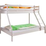 Relita 'Mike' Etagenbett 90/140x200 cm, weiß, Buche massiv, inkl. Rollroste