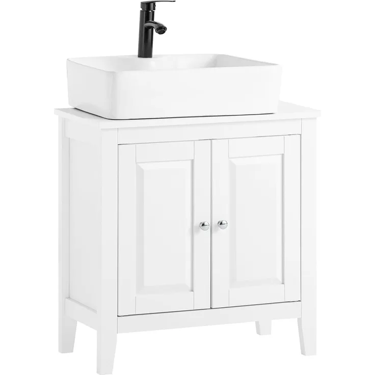 SoBuy FRG202-W Waschbeckenunterschrank Badschrank Waschtisch Unterschrank weiß BHT ca: 60 x 62 x 30 cm