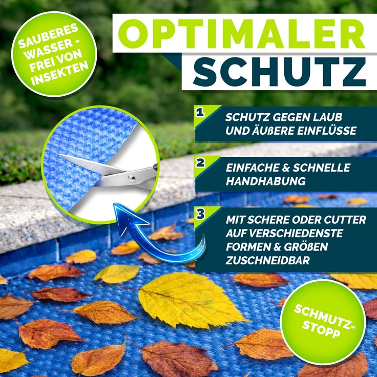 tillvex® Premium Pool Solarabdeckplane 400 µm Rechteckig 549x274 cm | Solarfolie Wärmeplane zuschneidbar | Solarplane Solarabdeckung | Poolheizung Poolsolarplane für Wassererwärmung – Bild 5