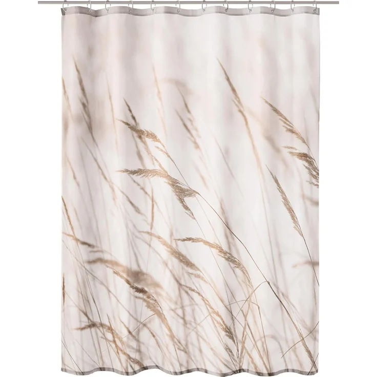Kleine Wolke Duschvorhang natur mit Gräsern Sylt 180 x 200 cm – Bild 1
