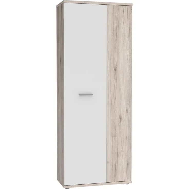FORTE Net106 Mehrzweckschrank mit 2 Türen, Holzwerkstoff, Sandeiche + Weiß, 68. 90x34. 79x179. 1 cm – Bild 1