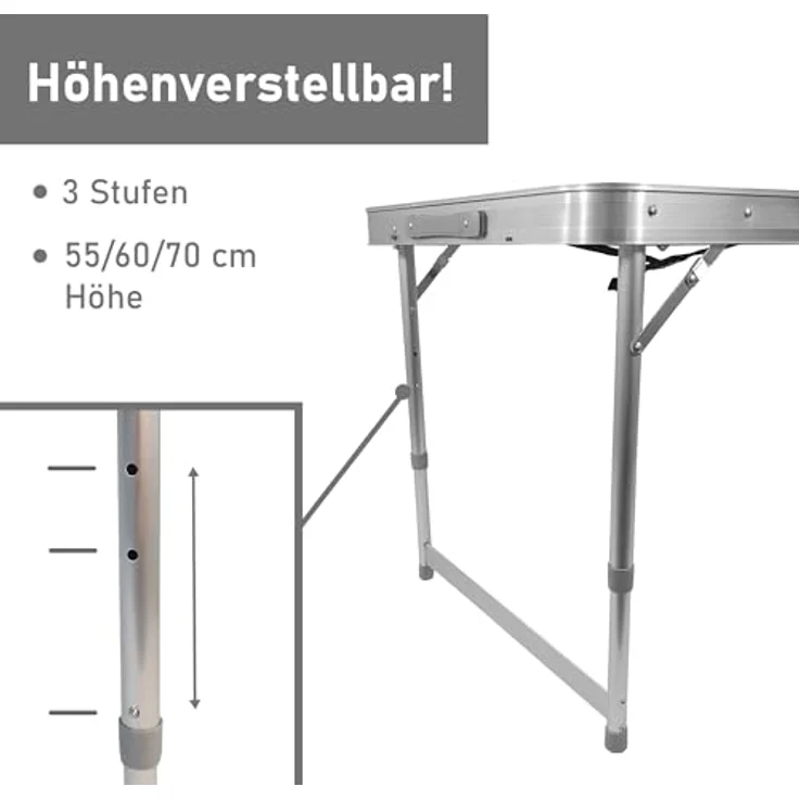 Campingtisch Set 5-teilig, Klapptisch mit 4 Camping Hocker – Bild 6