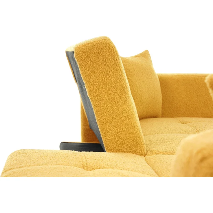 2-Sitzer Schlafsofa B 175 x T 64 x H 72 cm aus Lammwollstoff mit Schlaffunktion – Bild 7